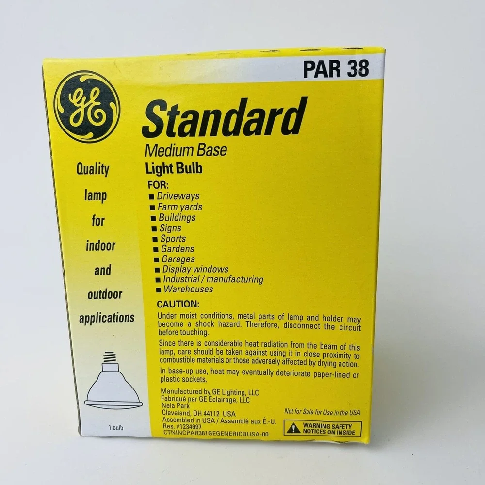 Set of 3 GE Spotlight Medium Base Light Bulb Indoor & Outdoor, PAR38, 150W, 120V